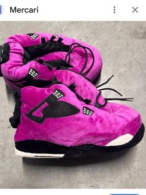 Jordan 4 Magenta Plush Sneaker Slippers